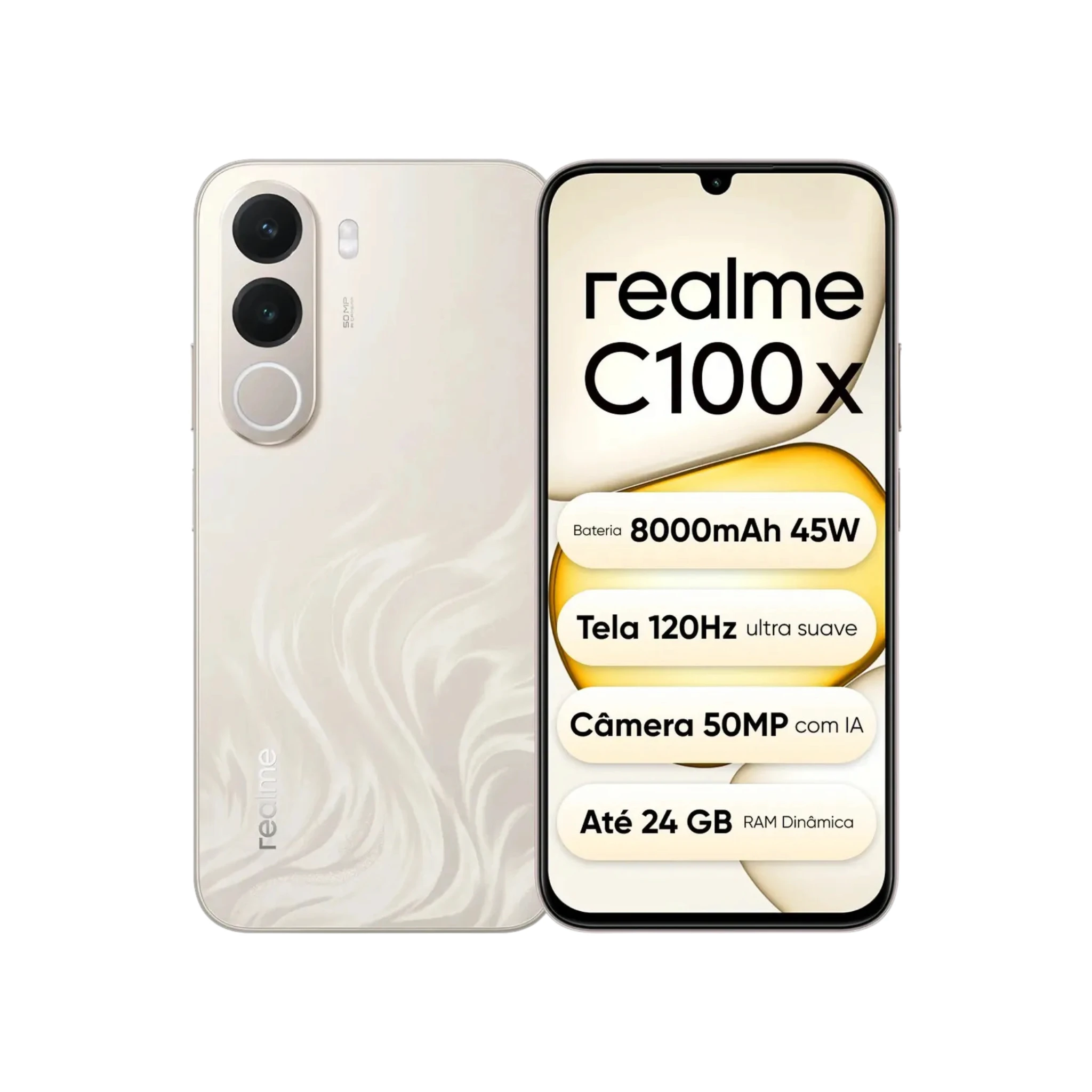 Smartphone Realme C100x 256GB, 4GB+8GB RAM – Dourado