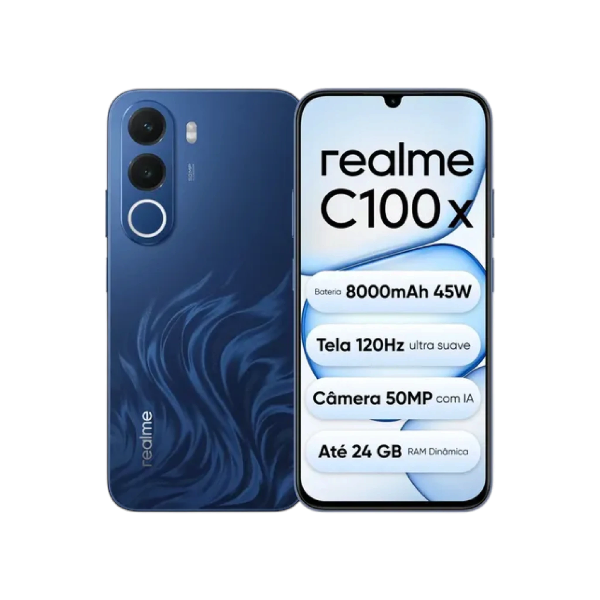 Smartphone Realme C100x 256GB, 4GB+8GB RAM – Azul